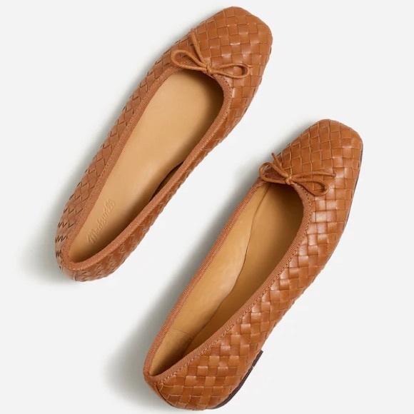 Madewell Shoes - Madewell Flats Anelise Ballet Flat Woven Leather Tan Size 7.5 Classic
